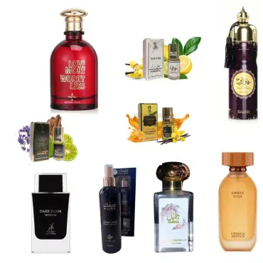 Fragrance World Amber D'OR + Maison Alhambra Dark Door Sport + Otoori Jameela + Parfumurile mele Soul Mate Intense + Otoori Musk + Parfumurile mele Love More Worry Less + 3 mini uleiuri de parfum
